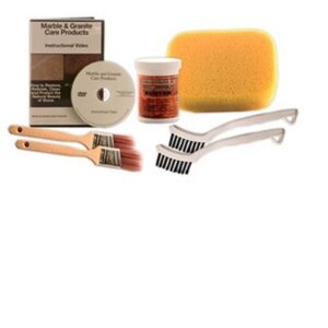 Grout cleaner kit with brush and cleaning solution