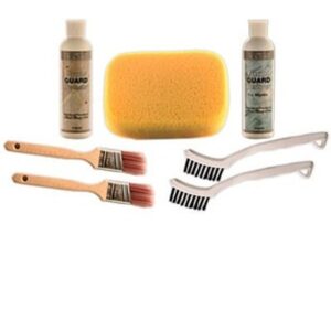 Marble grout kit for restoring and sealing grout between marble tiles